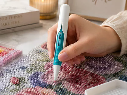 🔥 Last Day 50% OFF – 💎 Automatic Diamond Painting Bead Dispenser Pen & Tray Set