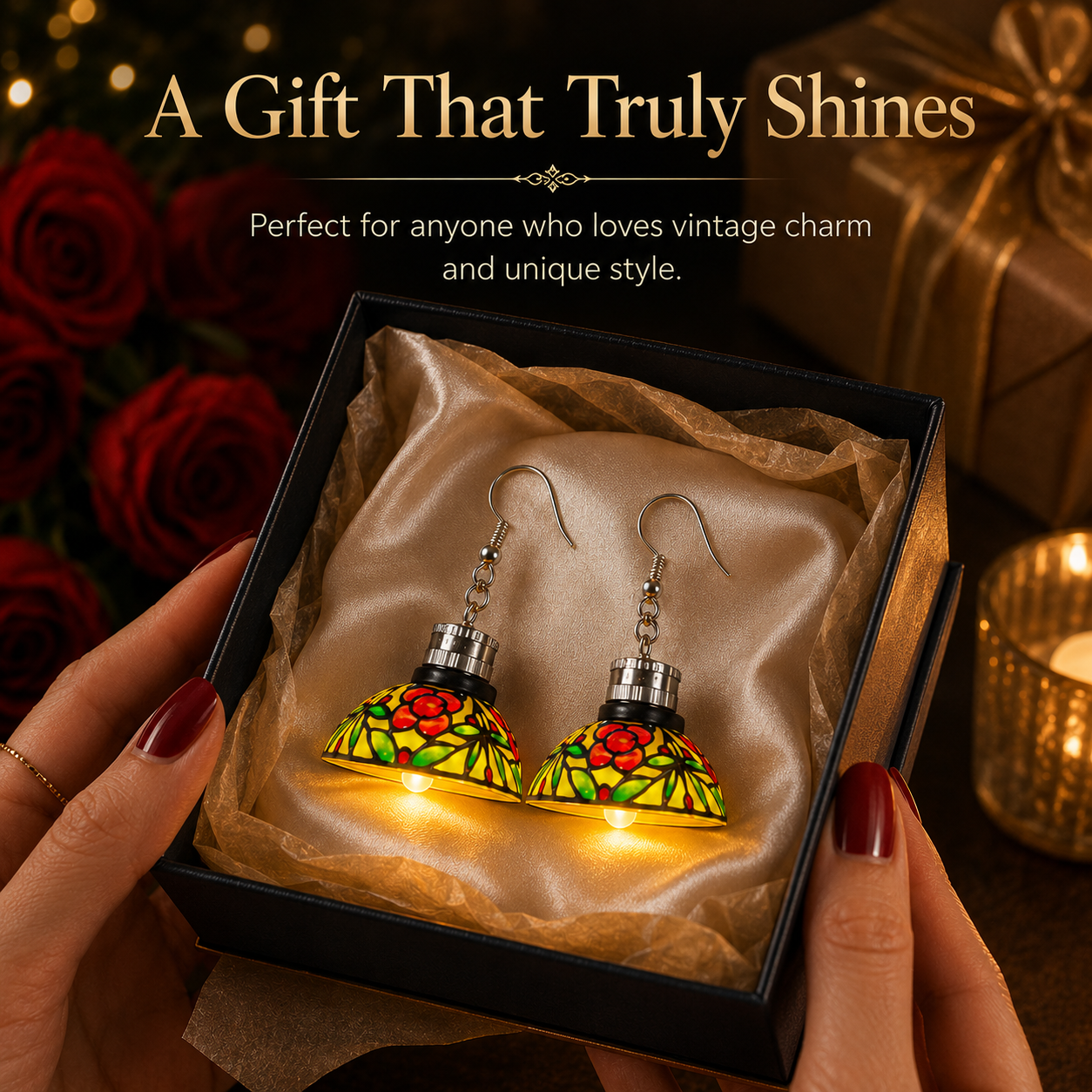 Handmade Vintage Light-Up Chandelier Earrings