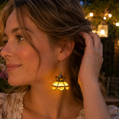 Handmade Vintage Light-Up Chandelier Earrings