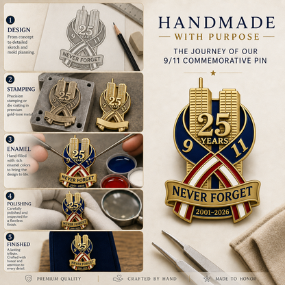 9/11 Never Forget 25th Anniversary Commemorative Lapel Pin