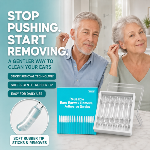 🥳2026 HOT SALE🥳💞50K+ SOLD!🧏‍♂️🌿 50% OFF! Reusable Earwax Remover – Soft adhesive tip, no cotton mess. Simple & gentle for seniors. Keep ears clean & comfortable. 🤲💚