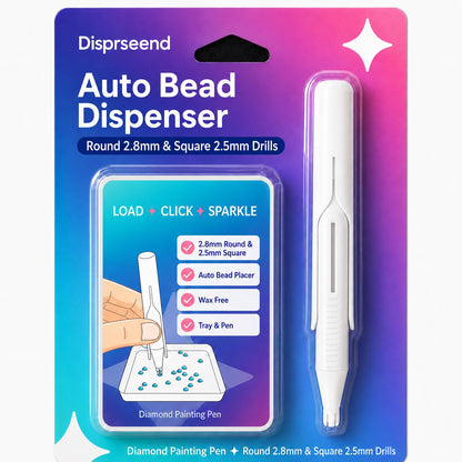 🔥 Last Day 50% OFF – 💎 Automatic Diamond Painting Bead Dispenser Pen & Tray Set
