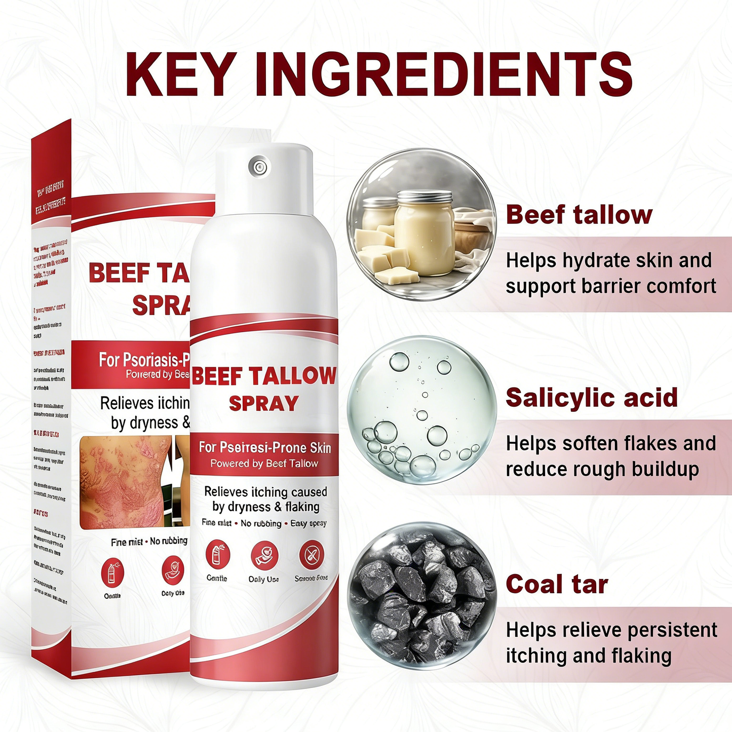 Beef Tallow Spray — The No-Rub Relief for Psoriasis-Prone Skin✨