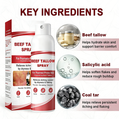 Beef Tallow Spray — The No-Rub Relief for Psoriasis-Prone Skin✨