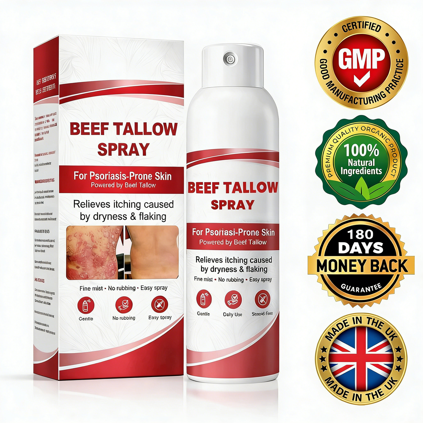 Beef Tallow Spray — The No-Rub Relief for Psoriasis-Prone Skin✨